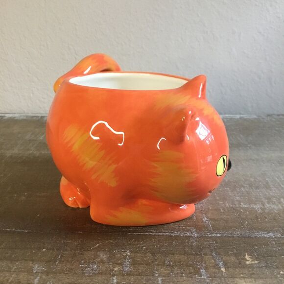 Carnation coffee-mate big orange cat with tail handle mug vintage oversized cup - Picture 2 of 6